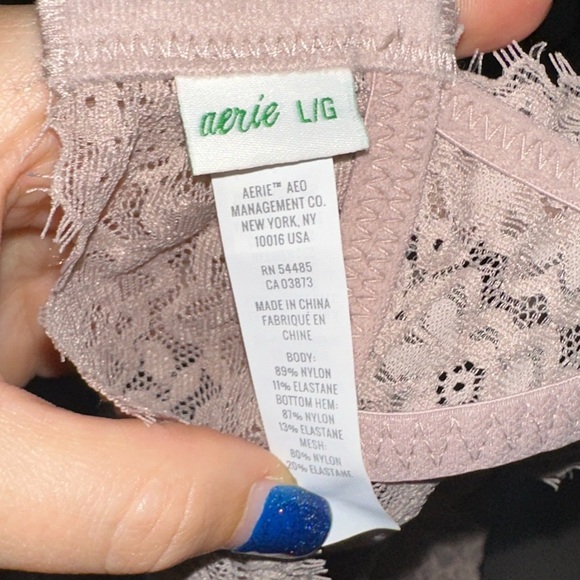 Aerie Lace Bralette in Soft Pink/Dusty Purple size large - Picture 6 of 6